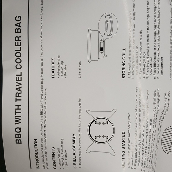 Hammer & Axe NWT Travel-Size 6-can Cooler and Mini Grill - Picture 5 of 5